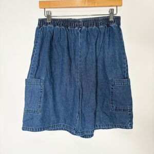 Vintage KT Sport Jean Shorts Pull On Elastic Waist Vintage Lower Pockets Women M